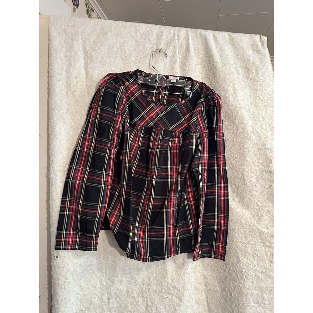 J Crew Red & Black Stewart Plaid Shirt Size Small
